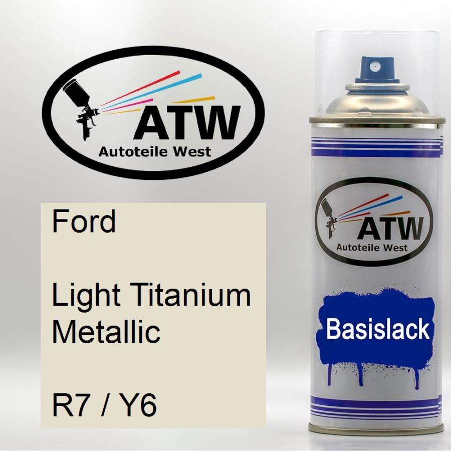 Ford, Light Titanium Metallic, R7 / Y6: 400ml Sprühdose, von ATW Autoteile West.